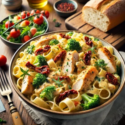 Kycklingpasta Deluxe (med soltorkade tomater)